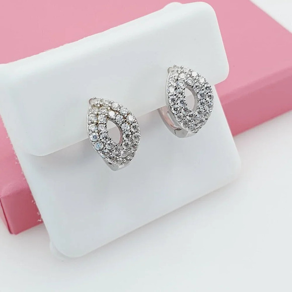 "925 Sterling Silver Cubic Zirconia Earrings, U19254656 - Picture 4 of 11